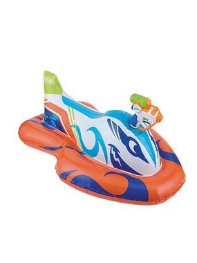 Nerf Super Soaker Sharkblast Ride-On Racer Pool Inflatable With Water Blaster Fo